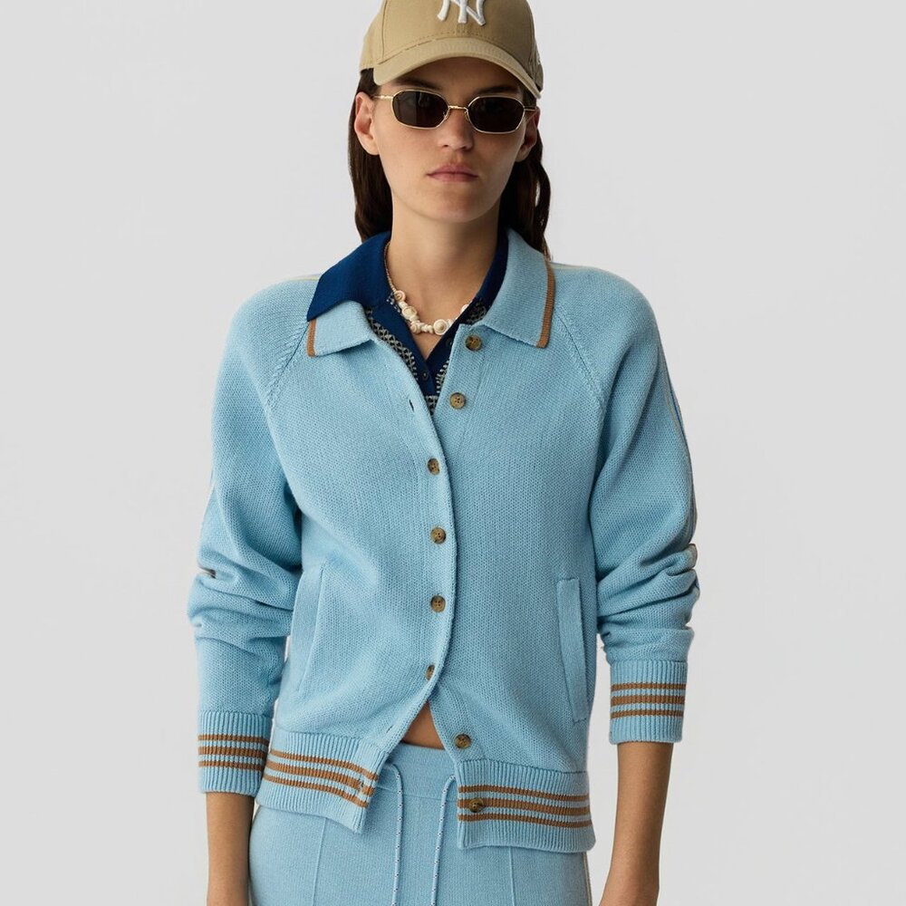 NWOT Guest In Residence Blue Varsity Jacket